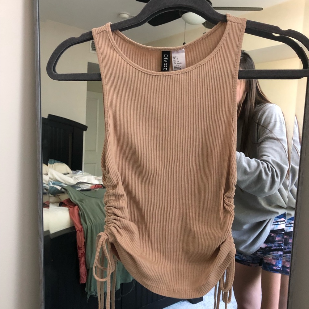 H&M side tie tank in color tan size S
